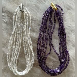 Moonstone Necklace, 6 strand, super flashy high quality stones. Gem quality.